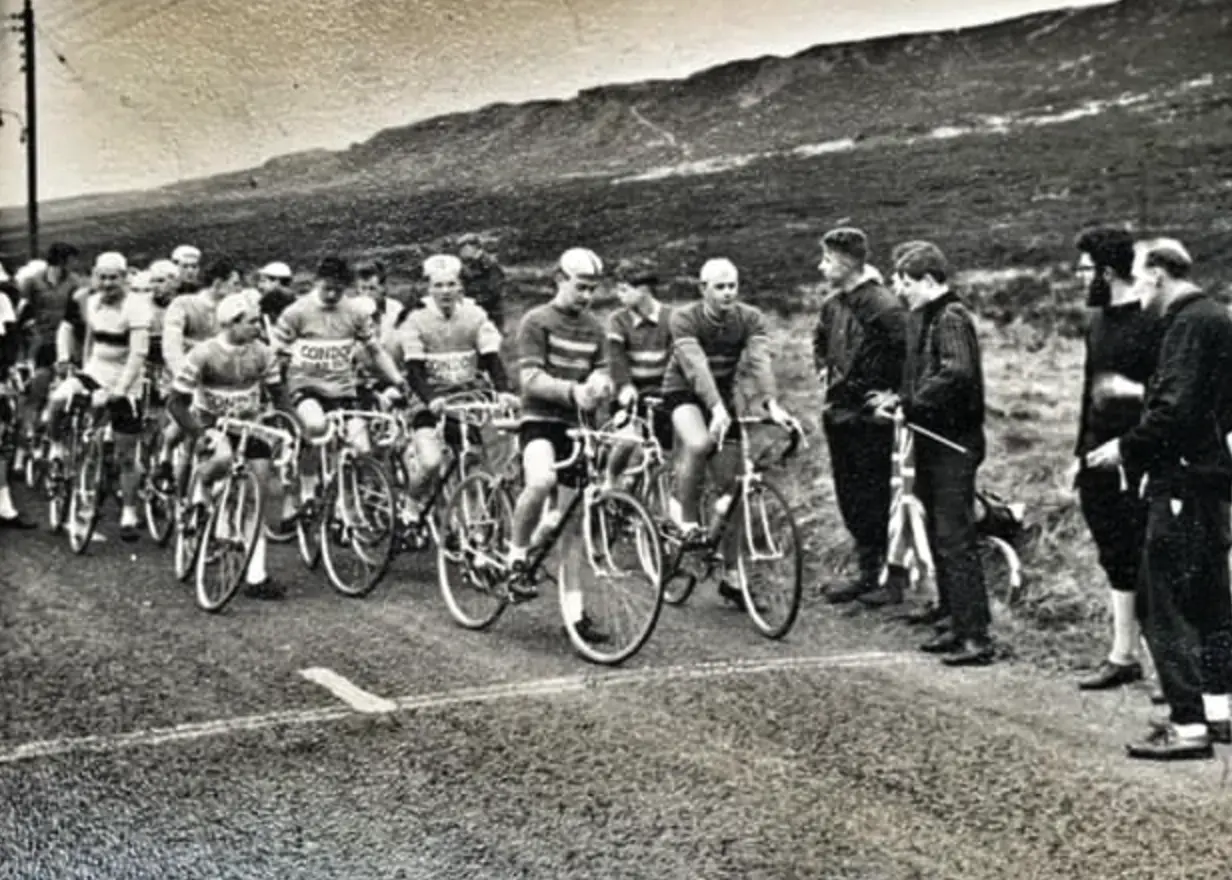 Club riders lined up together for a reliability run in the 1950s