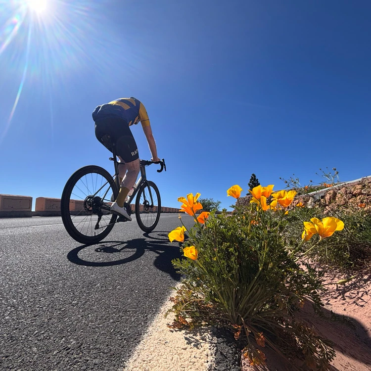 Training camp riding under blue skies